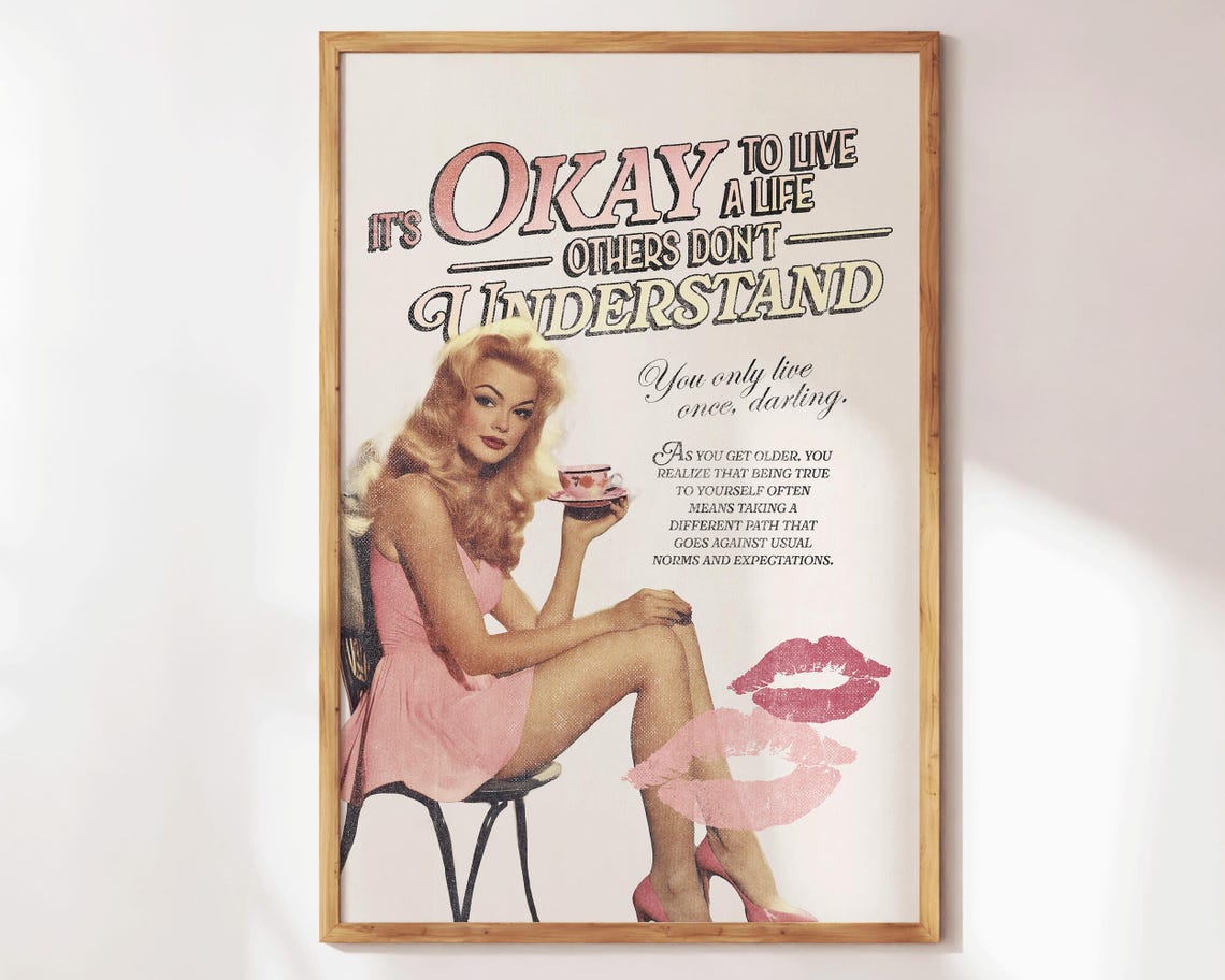 It's Okay To Live A Life Others Don't Understand Retro Pin-Up Print - Image 3