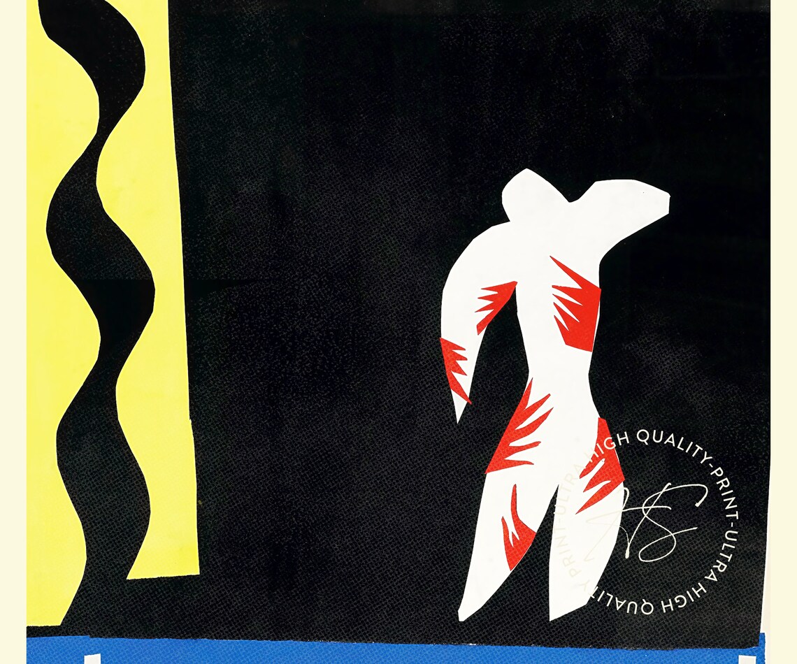 Henri Matisse The Clown 1947 Paper Cutout Blue Black Lithograph Art Print - Image 4