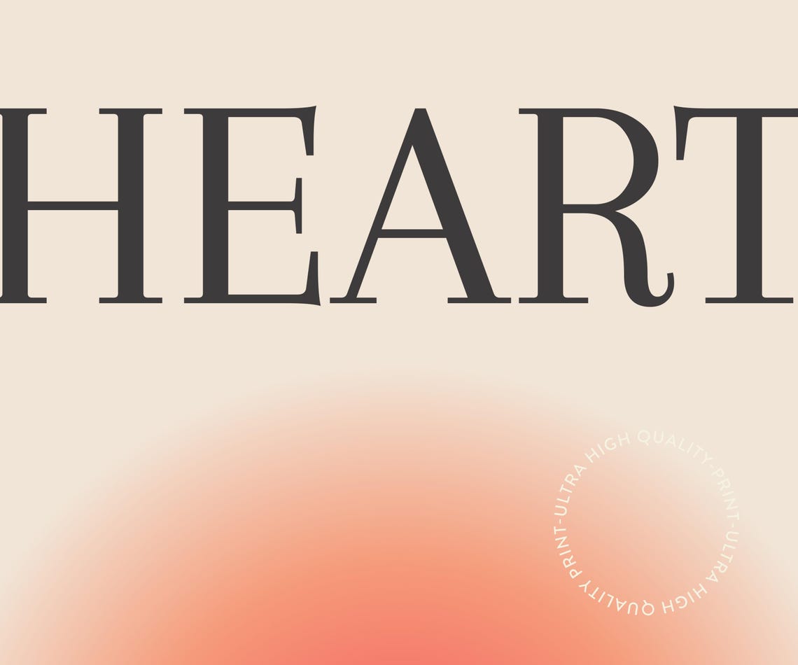 Follow Your Heart Coral Aura Minimalist Self Love Affirmation Poster - Image 5