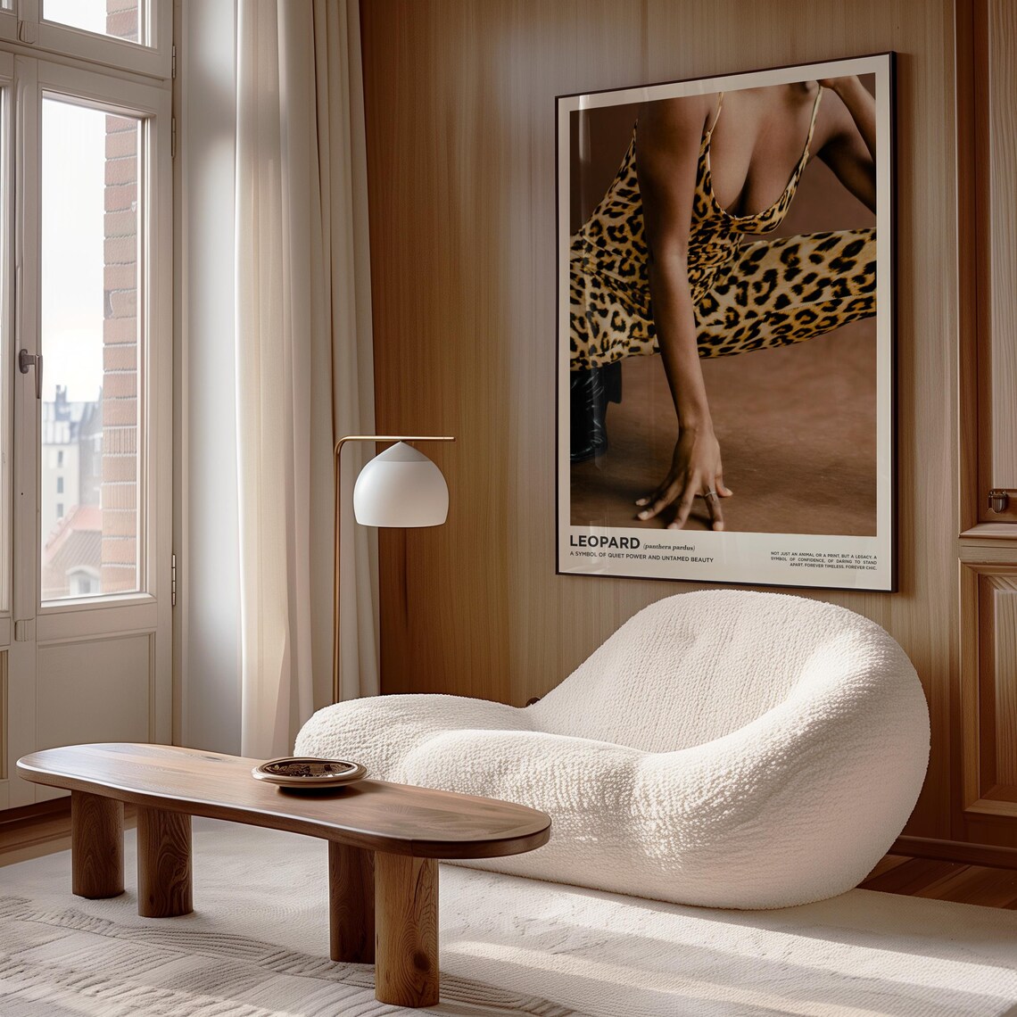 Leopard Dress Woman Panthera Pardus Fashion Editorial Wall Print - Image 3