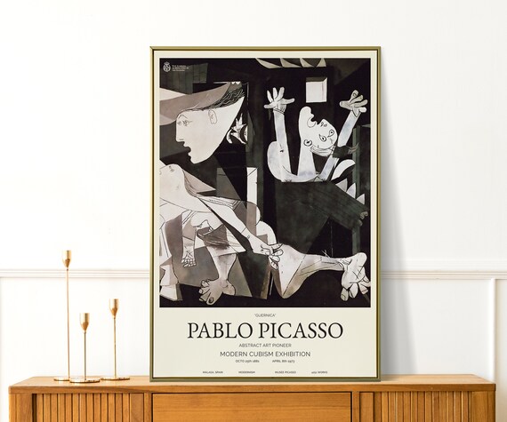 Pablo Picasso Guernica 1937 Black White Cubist Exhibition Art Poster