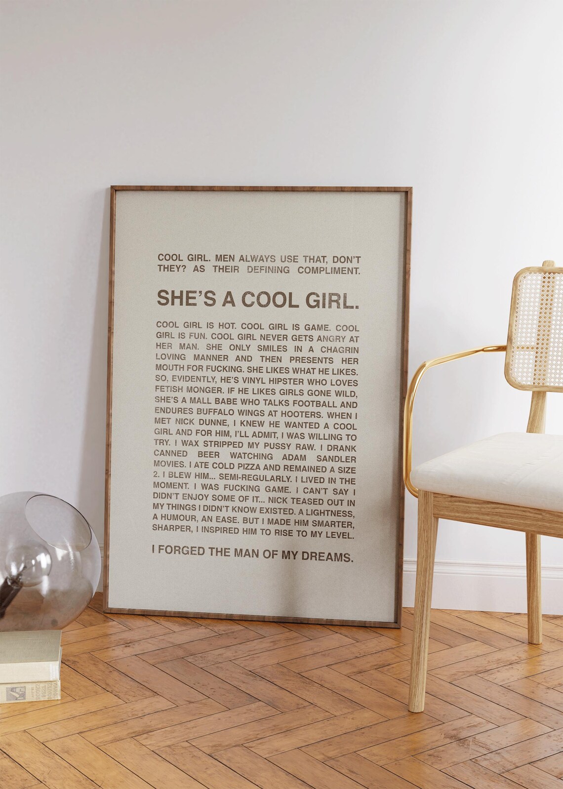 Shes A Cool Girl Gone Girl Movie Monologue Minimalist Quote Art Poster - Image 4