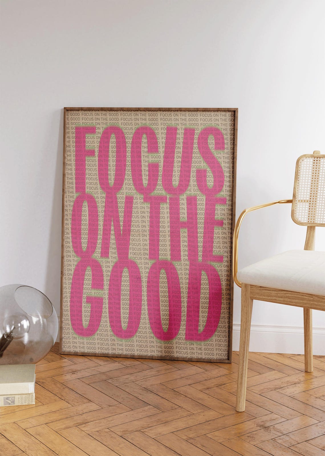 Focus On The Good Hot Pink Bold Typography Motivational Quote Poster - Image 4