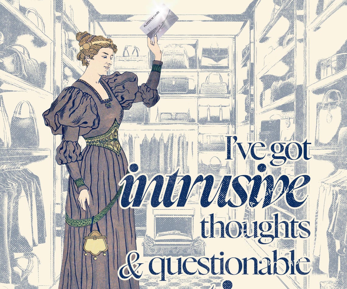 Ive Got Intrusive Thoughts Questionable Motives Minimal Quote Wall Art - Image 5