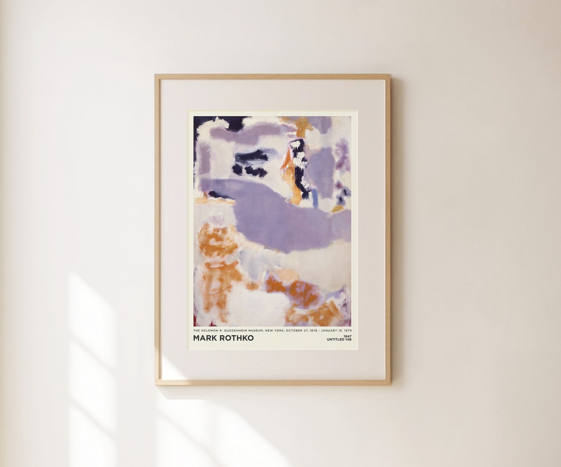 Mark Rothko Untitled 14B 1947 Purple Orange Abstract Exhibition Poster - Image 2