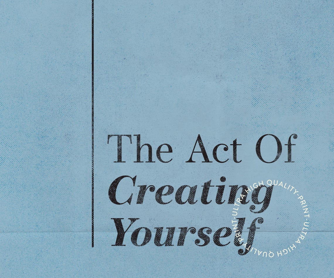 The Most Creative Act Is Creating Yourself Blue Minimal Quote Poster - Image 5