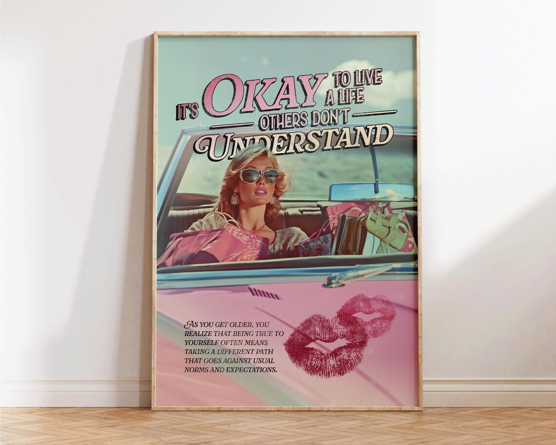 It's Okay To Live A Life Others Don't Understand Retro Convertible Print - Image 2