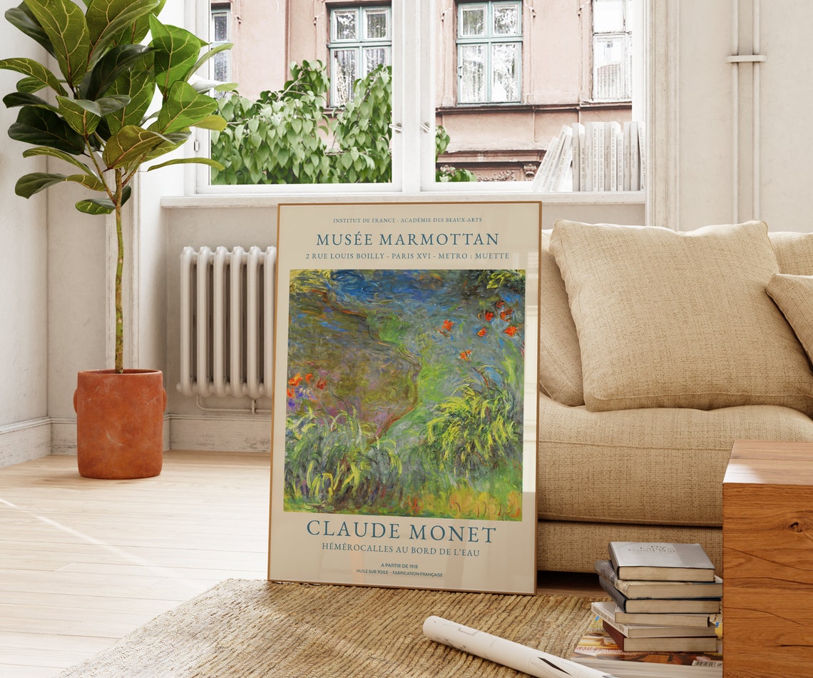 Claude Monet Hemerocalles au Bord de lEau Daylilies Pond Art Print - Image 2