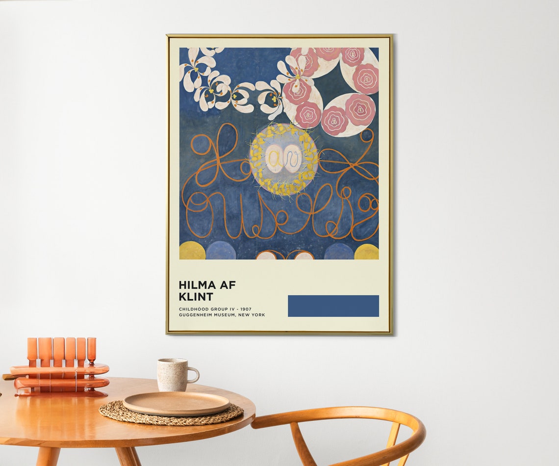 Hilma af Klint Childhood Group IV 1907 Abstract Floral Blue Art Print - Image 2
