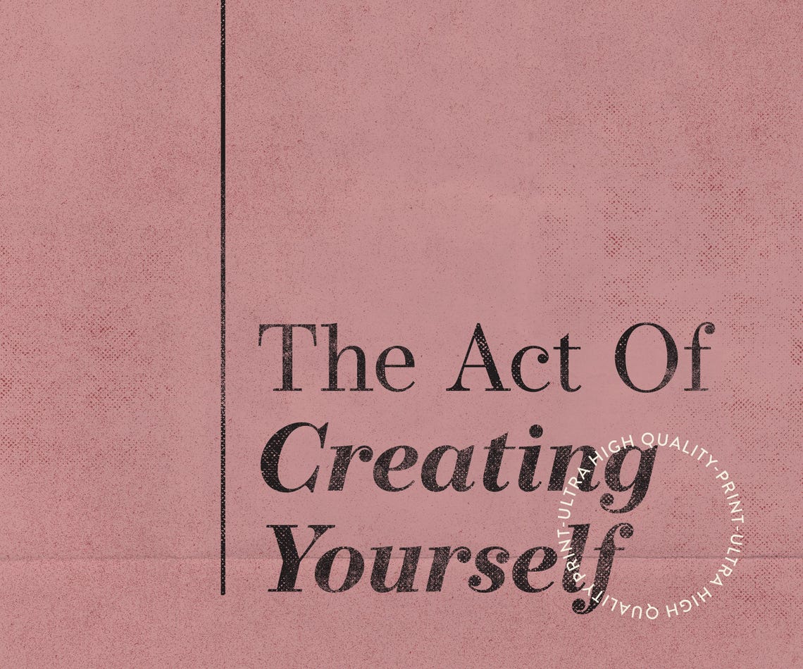 The Most Creative Act Is Creating Yourself Pink Minimal Quote Poster - Image 5