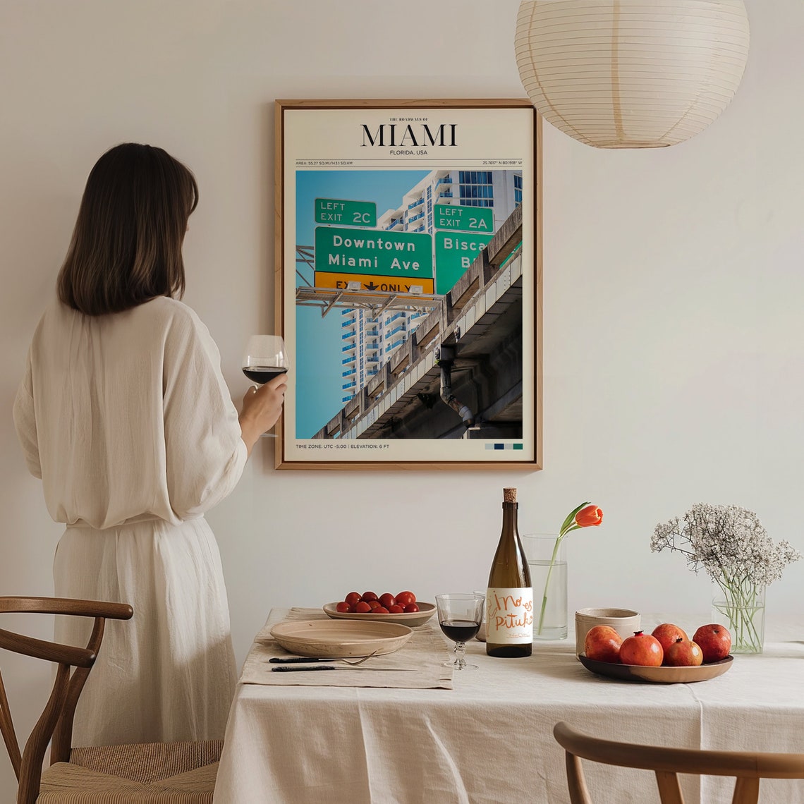 Miami Florida Downtown Highway Signs Vintage Roadways Travel Poster - Image 3