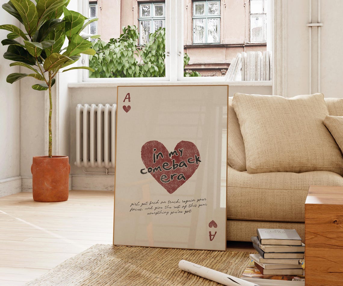 In My Comeback Era Red Ace of Hearts Feminist Empowerment Poster - Image 3