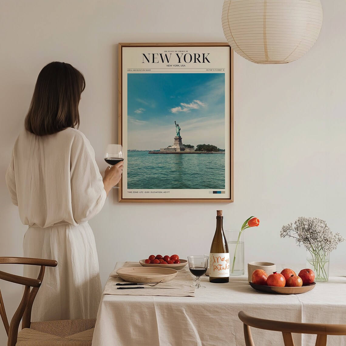 Travel Poster New York Poster Statue Of Liberty Vintage Posters In New York Print For Living Room Large Modern Office Wall Art - Image 3