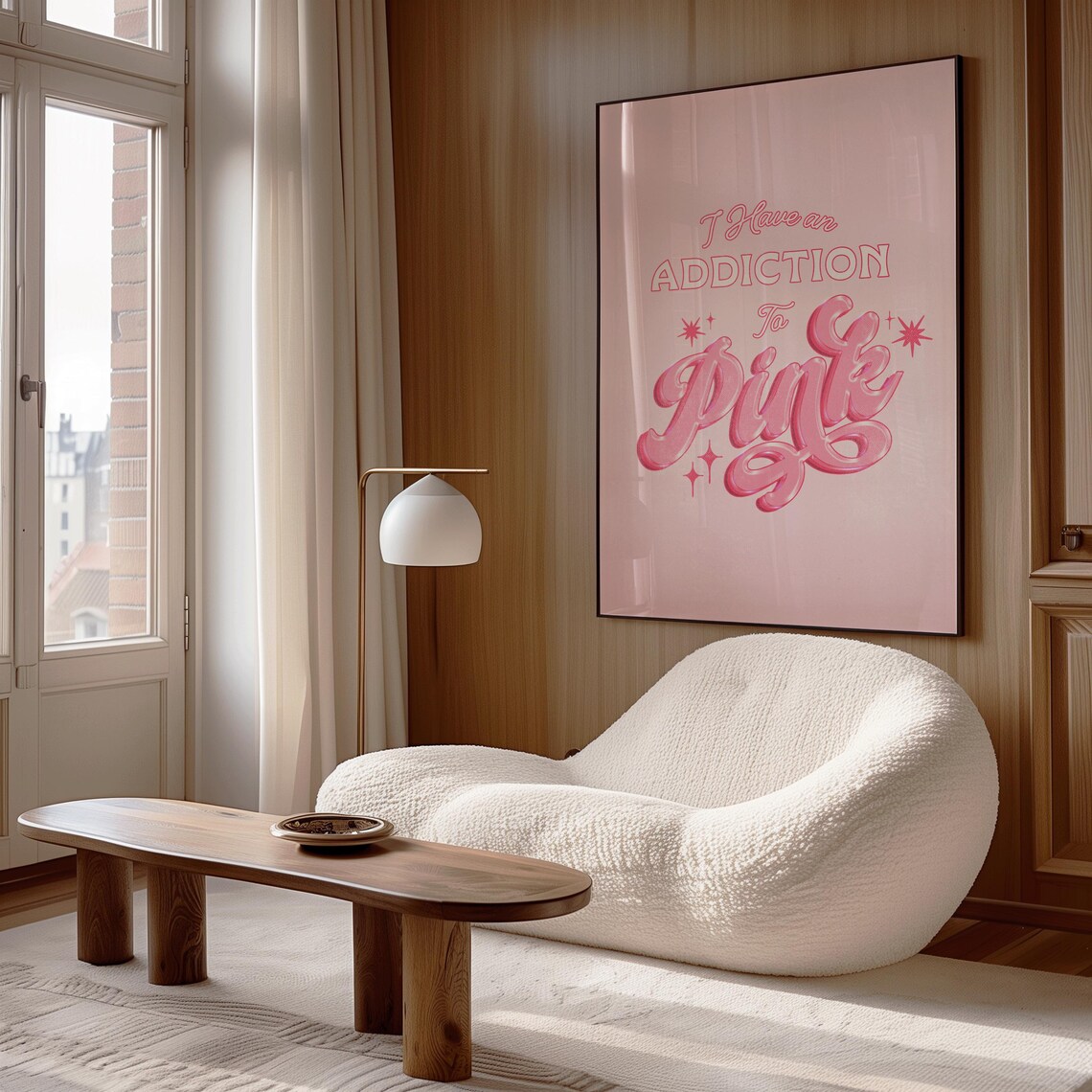 I Have An Addiction To Pink Quote Retro Glossy Balloon Letter Poster - Image 2