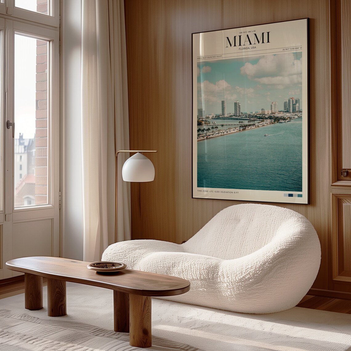 Miami Florida Bay Skyline Turquoise Water Palms Shoreline Travel Poster - Image 4