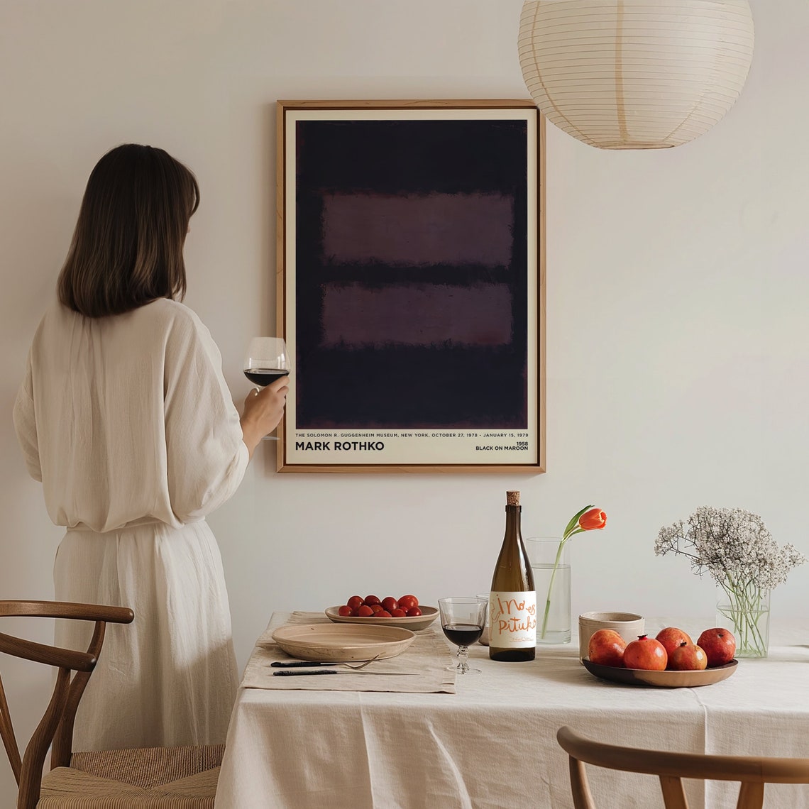 Mark Rothko Black On Maroon 1958 Dark Moody Color Field Art Poster - Image 3