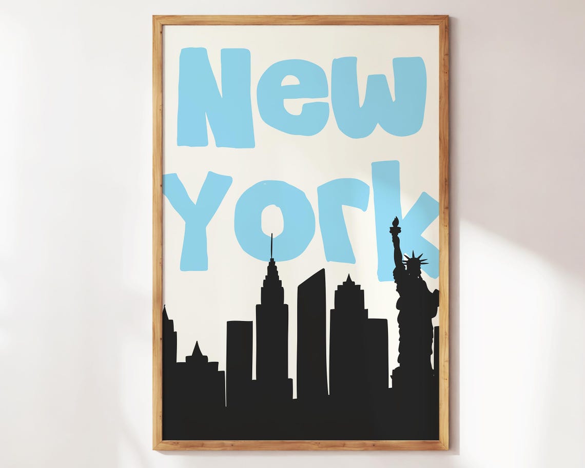 Retro New York Wall Art Trendy Nyc Poster Aesthetic Travel Wall Art For Living Room Or Apartment Decor Cute Travel Poster - Image 3