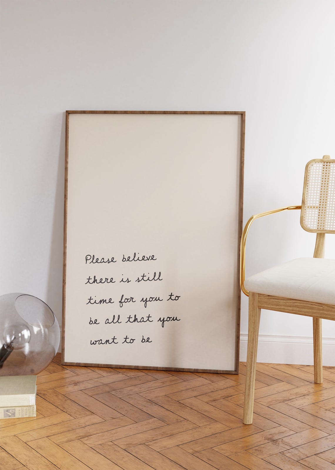 Please Believe There Is Still Time Cream Minimalist Quote Wall Print - Image 2