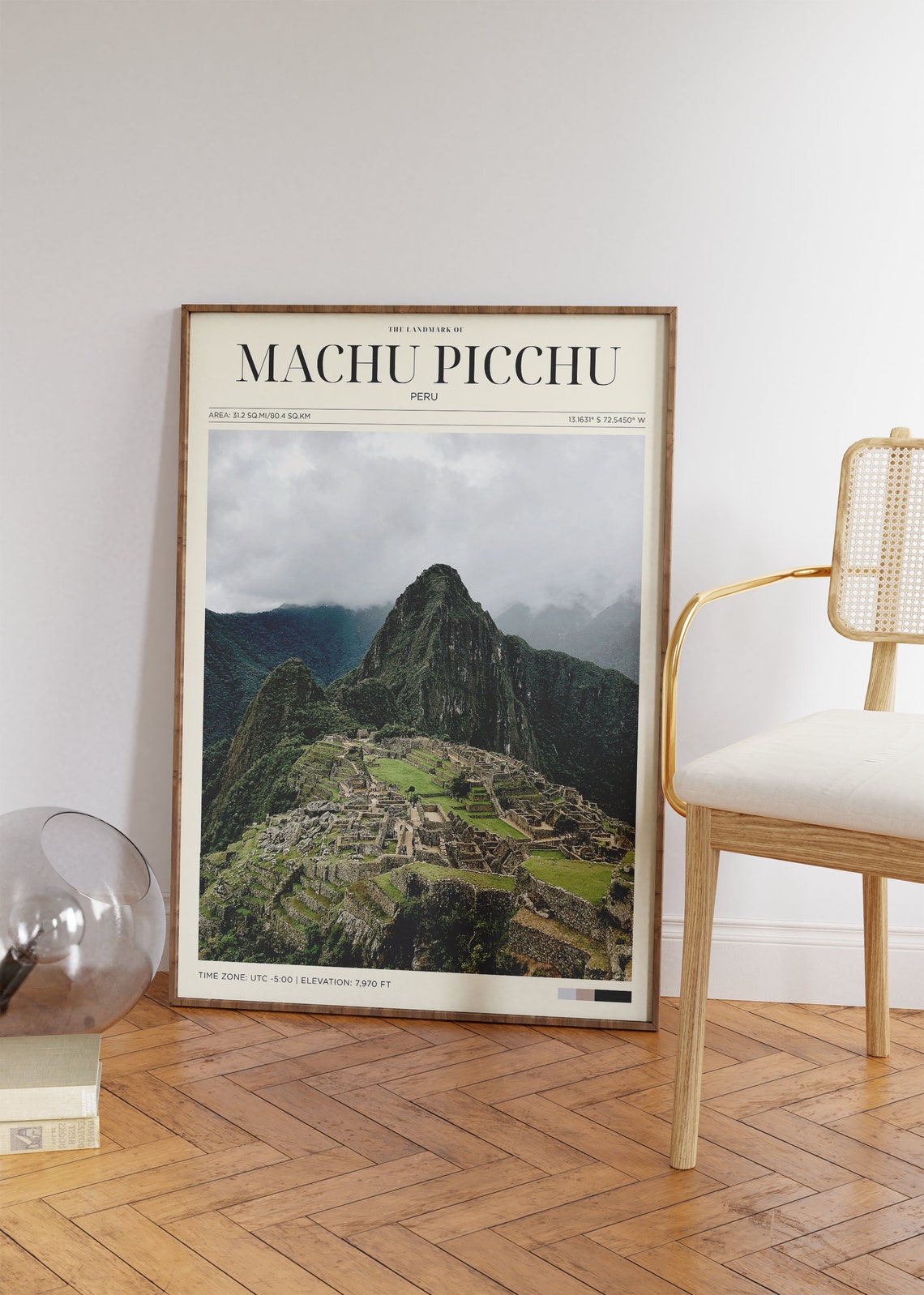 Machu Picchu Peru Ancient Ruins Mountain Mist Cloudy Travel Poster - Image 4