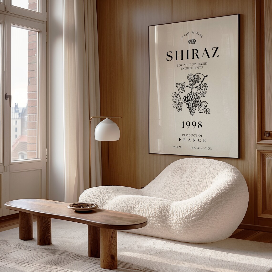 Shiraz Premium Wine 1998 France Vintage Label Style Kitchen Bar Poster - Image 4