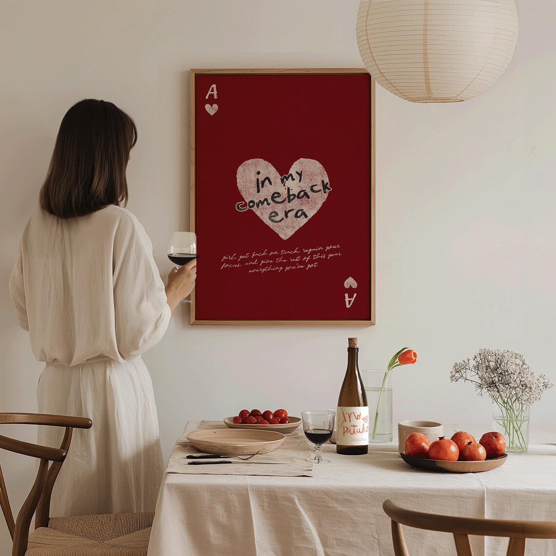 In My Comeback Era Burgundy Ace of Hearts Feminist Quote Poster - Image 3