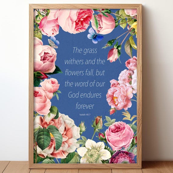 Isaiah Floral Christian Scripture Art Print