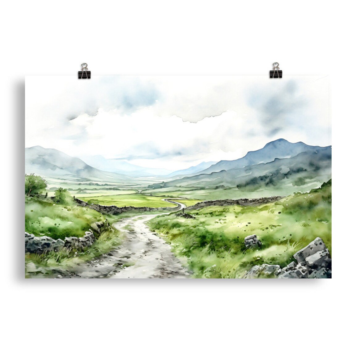 Ring Of Kerry Watercolor Ireland Landscape Art Print - Image 5