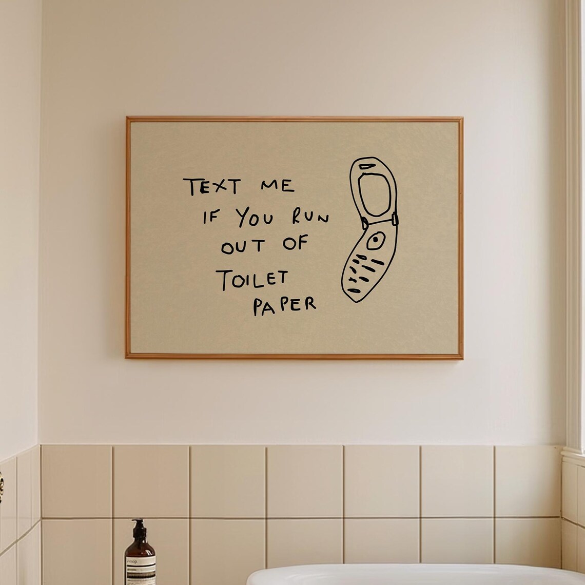 Funny Bathroom Print, Text Me Toilet Paper Humor