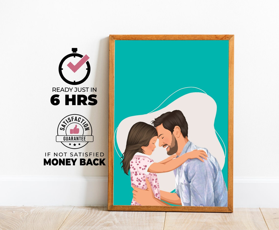 Personalized Fathers Day Gift Custom Dad Portrait Meaningful Artwork Wall Art Fathers Day Gift