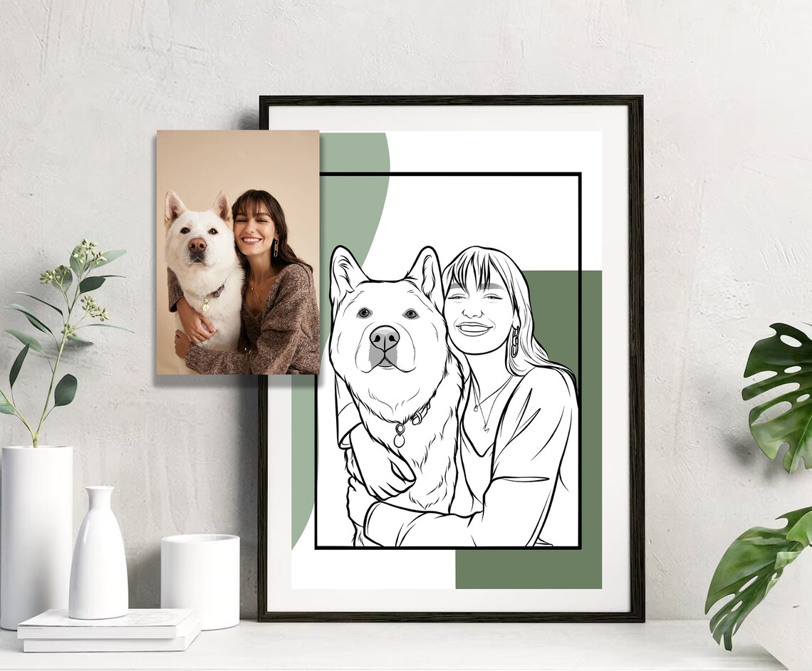 Custom Line Drawing Portrait Art Print, Anniversary Gift - Image 4