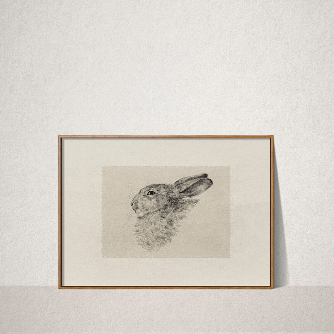 Vintage Rabbit Drawing Farmhouse Art Print - Image 4