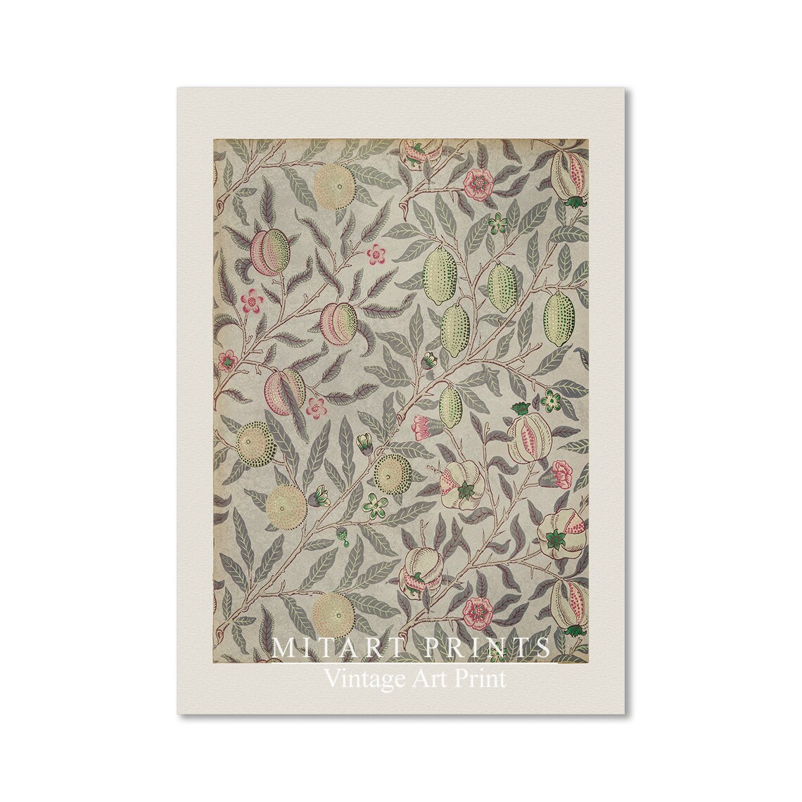 Vintage Floral Pattern Art Print, Textile Pattern - Image 3