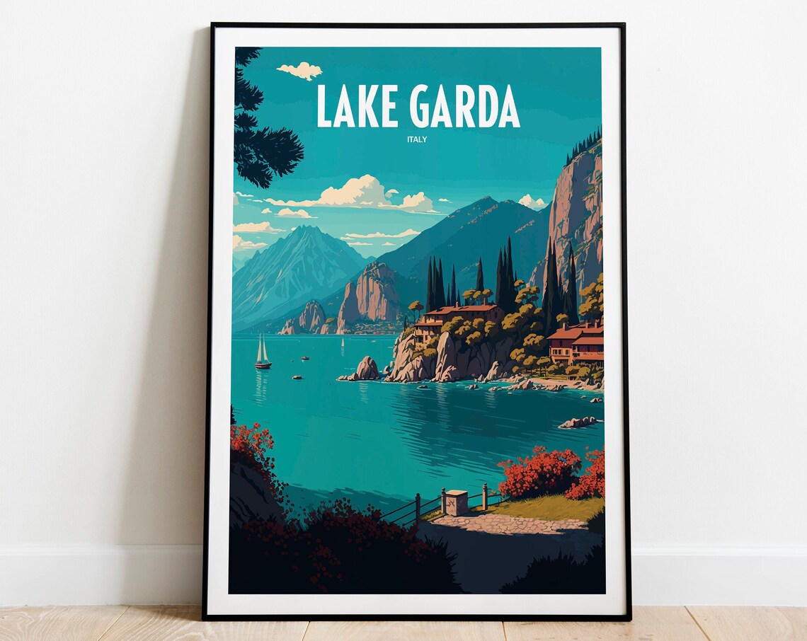 Lake Garda Italy Travel Poster, Europe Landmark - Image 6