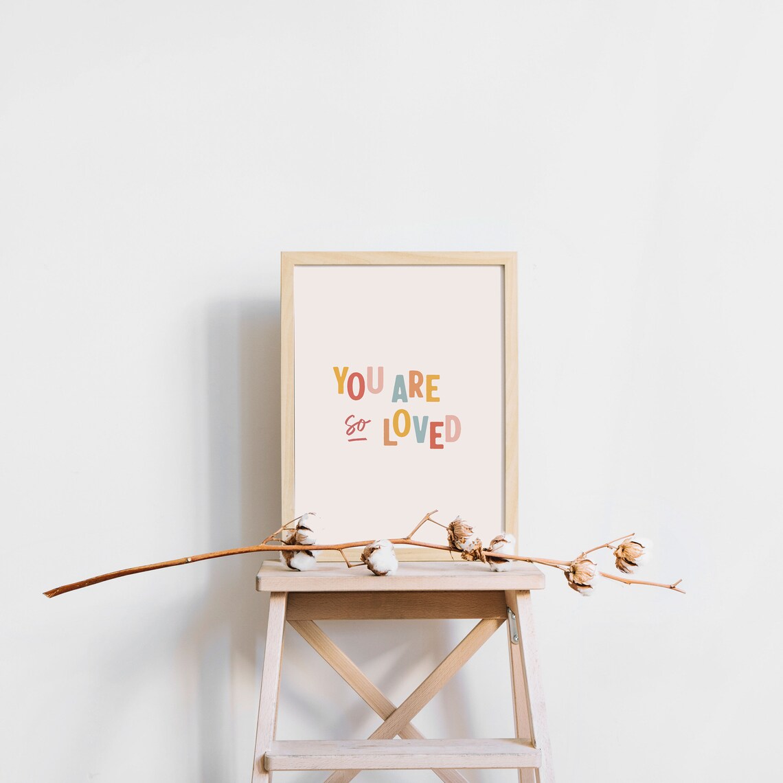 You Are So Loved Colorful Kids Nursery Room Decor Poster Quote Gift - Image 4