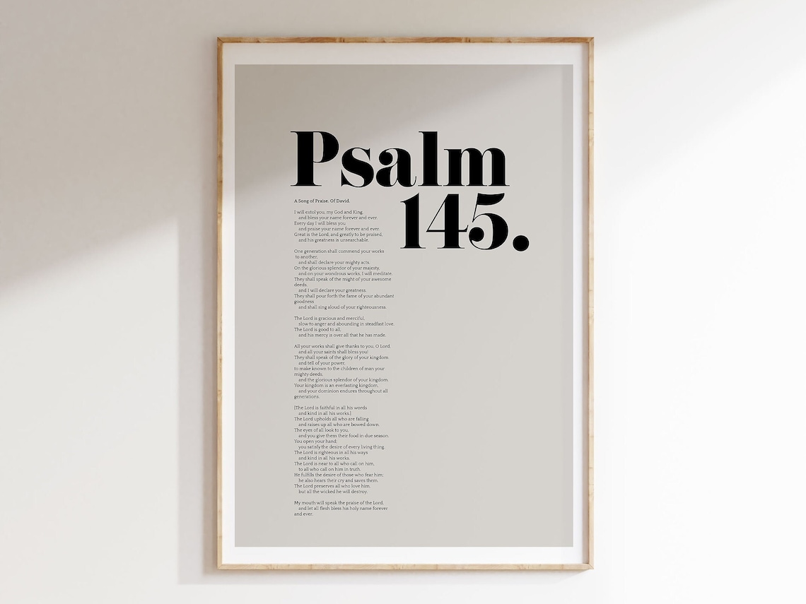 Psalm 145 Scripture Typography, Christian Art Print - Image 6