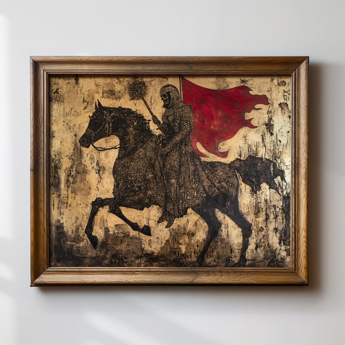 Skeleton Rider Medieval Gothic Horse Art Print - Image 2