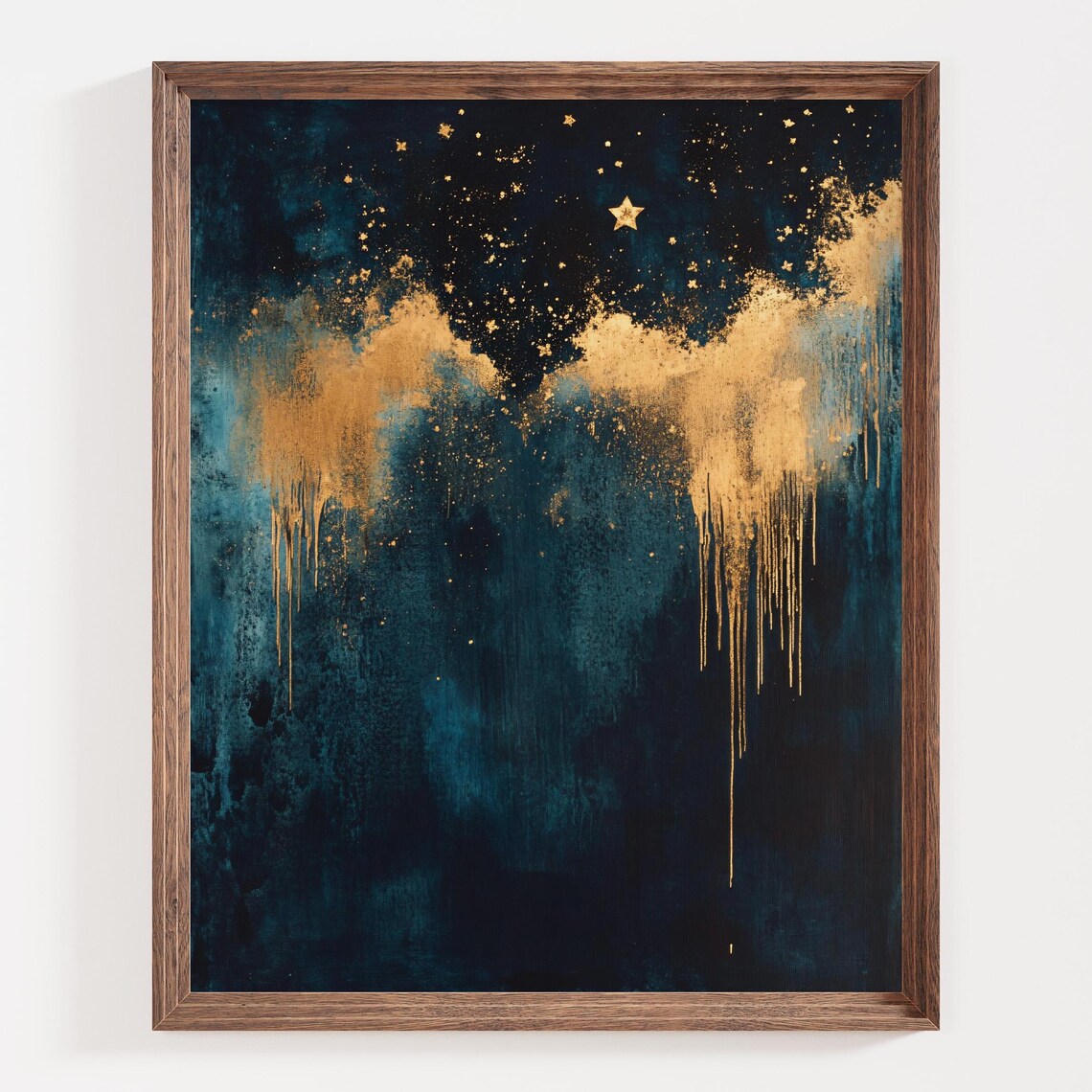 Celestial Starry Night Moon and Stars Art Print