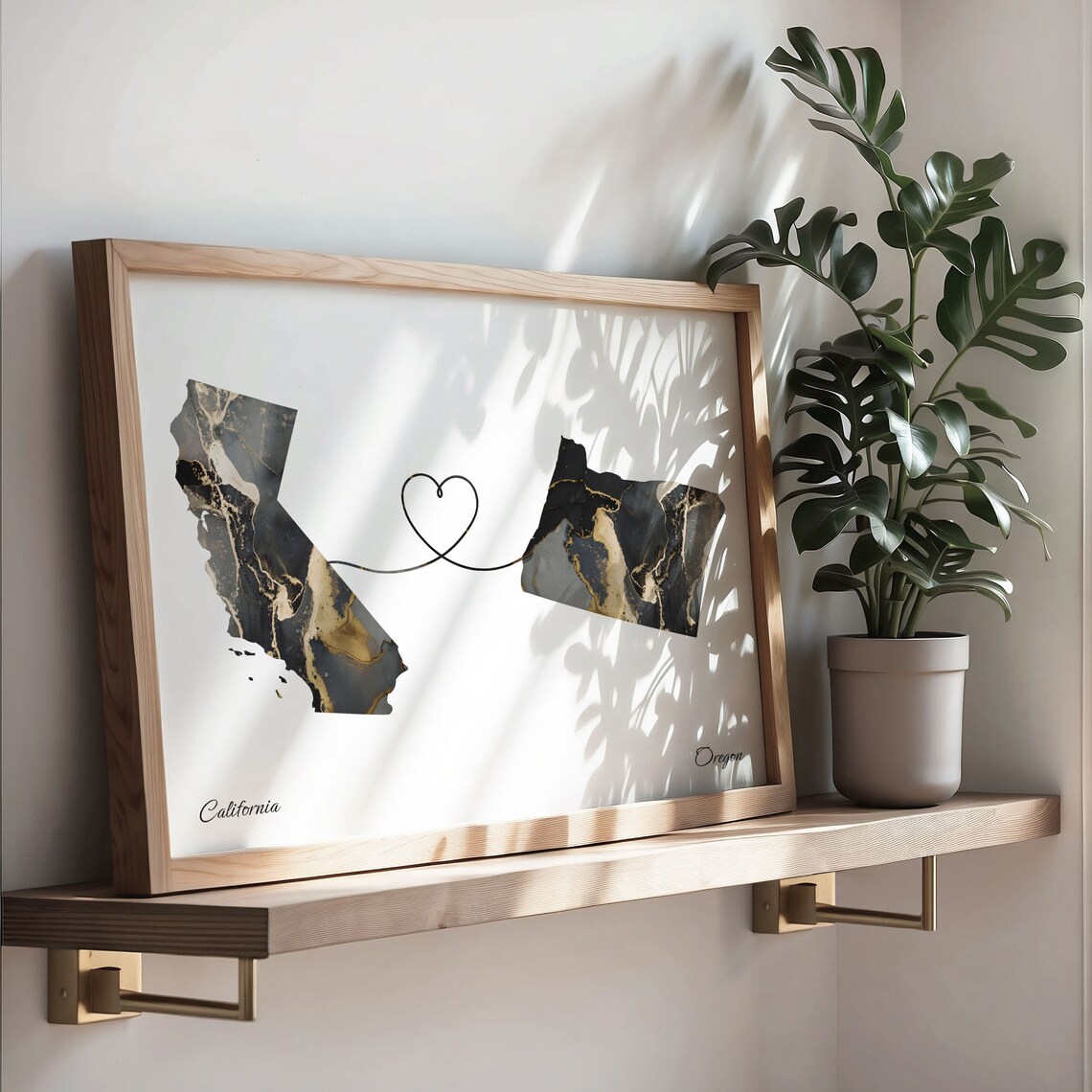 California to Oregon Map Poster, Travel Art - Image 3