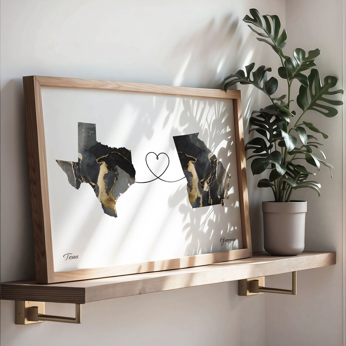 Texas To Georgia Map Poster, Travel Art Print - Image 3
