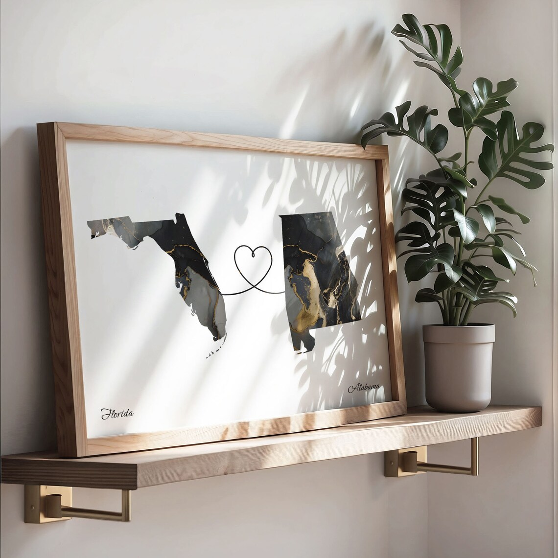 Florida to Alabama Map Poster, Travel Art - Image 3