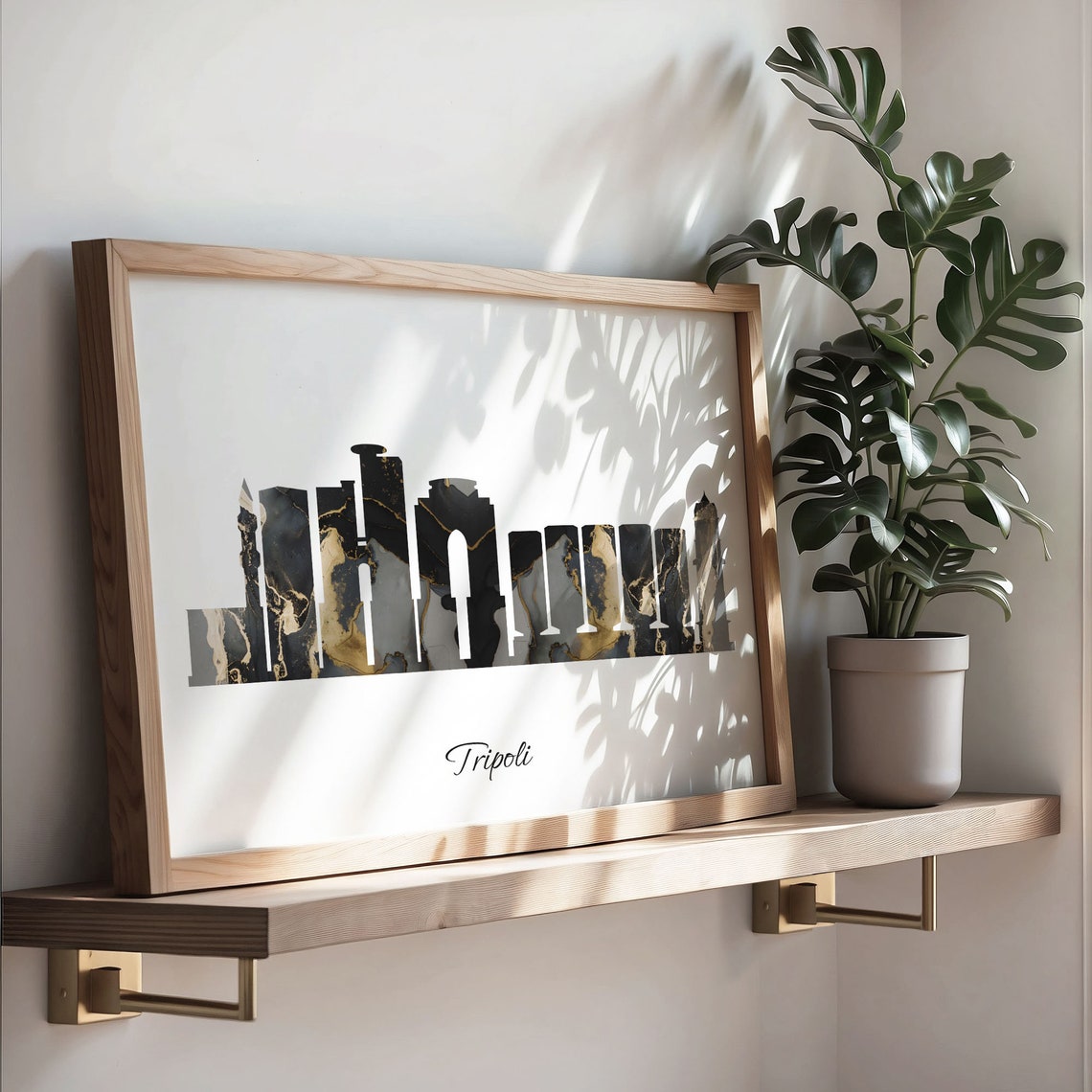 Tripoli Skyline Marble Cityscape Black and Gold Travel Poster - Image 3