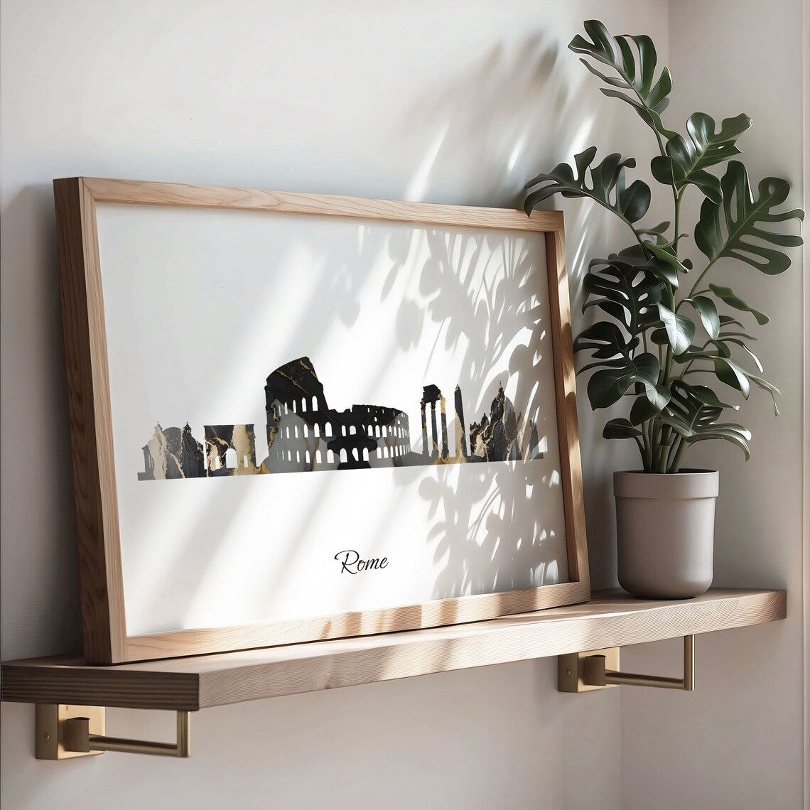 Rome Skyline Travel Poster, Marble Cityscape - Image 3