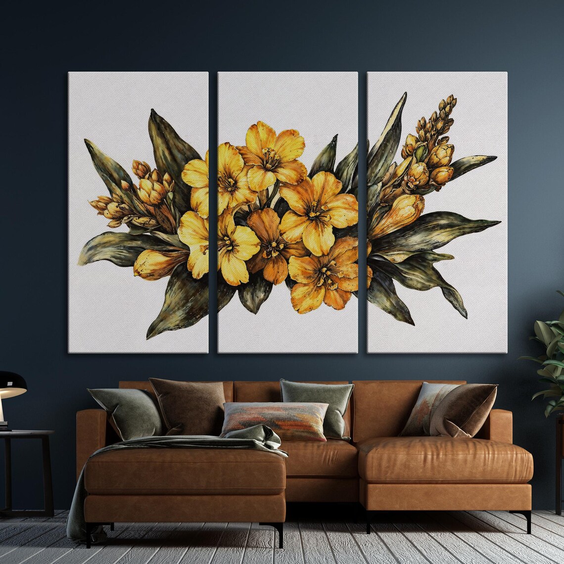 Radiant Golden Yellow Flowers Bouquet Botanical Painting Poster - Image 6