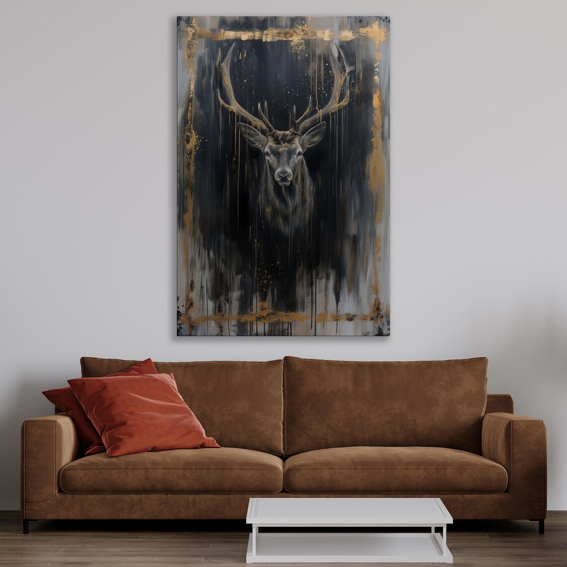 Majestic Stag Portrait Painting, Wildlife Poster - Image 3