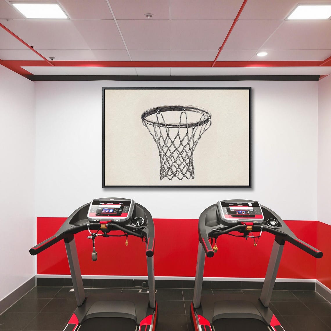 Basketball Hoop Framed Wall Art Black And White Sports Painting Print Modern Home Decor Man Cave Poster Ready To Hang Gift For Him - Image 5