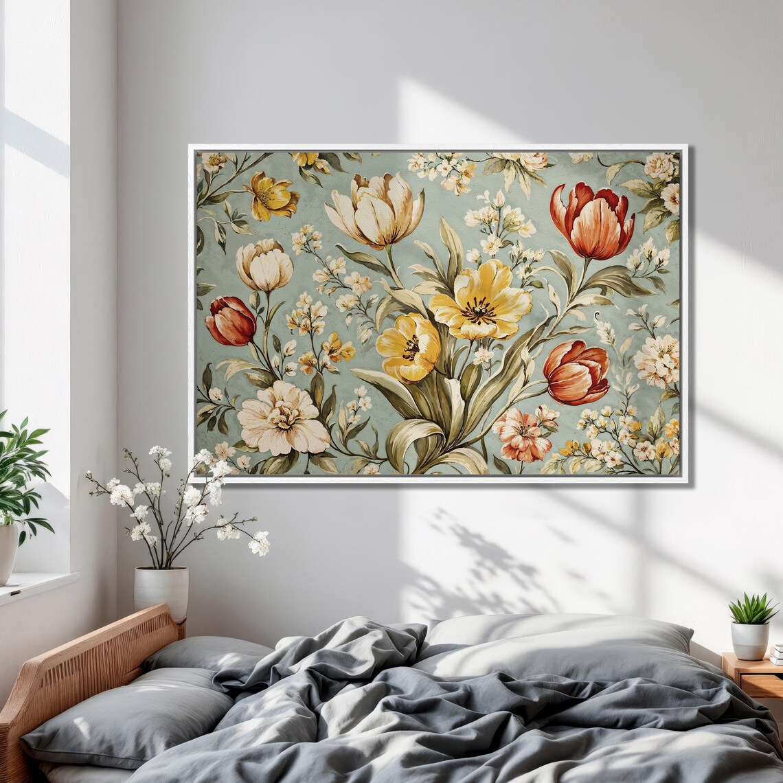 Vibrant Tulips Botanical Wall Art Print, Floral Decor - Image 2