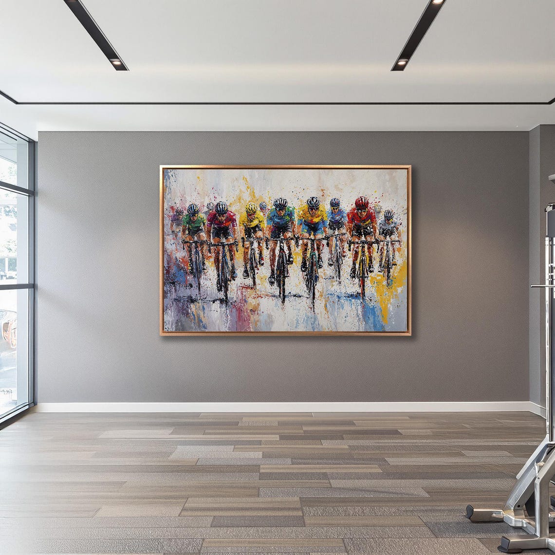 Bicycle Road Race Peloton Impressionist Painting Sports Poster - Image 3