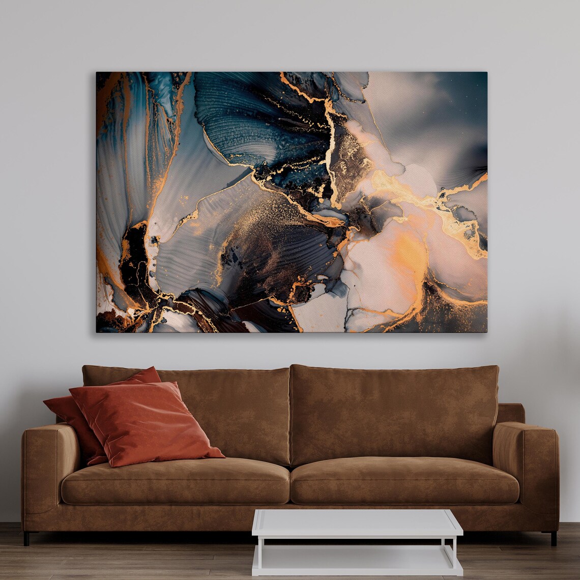 Abstract Fluid Art, Alcohol Ink Marble Veins Art Print - Image 2