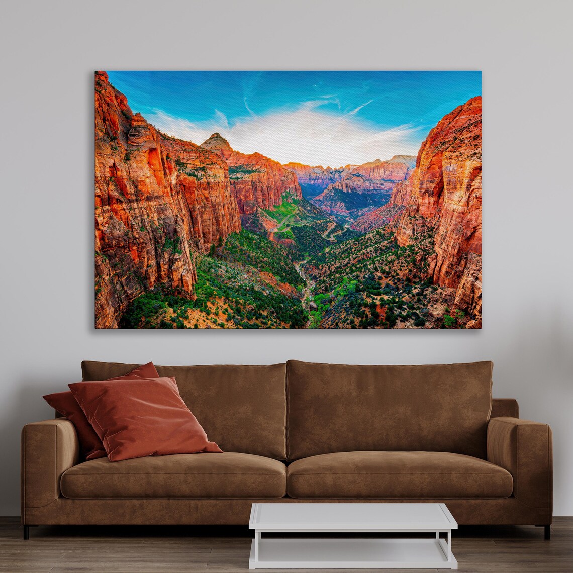Zion Canyon Panoramic Art Print, Utah National Park - Image 2