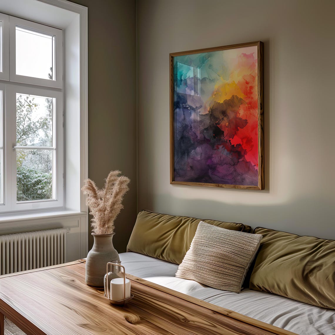 Bold Abstract Watercolor Large Color Wash Dramatic Scene Poster - Image 5